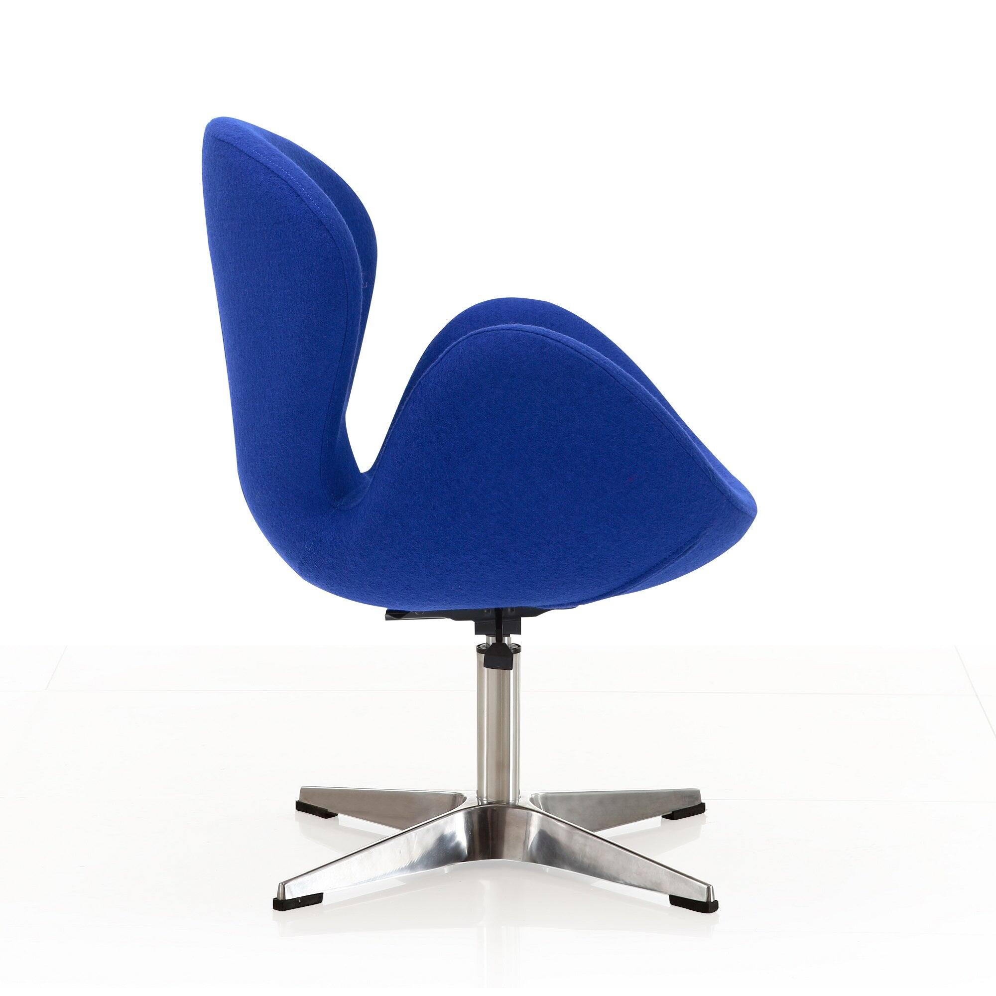 Alt View 3. Manhattan Comfort - Raspberry Modern Upholstered Swivel Lounge Chair - Set of 2 - Blue.