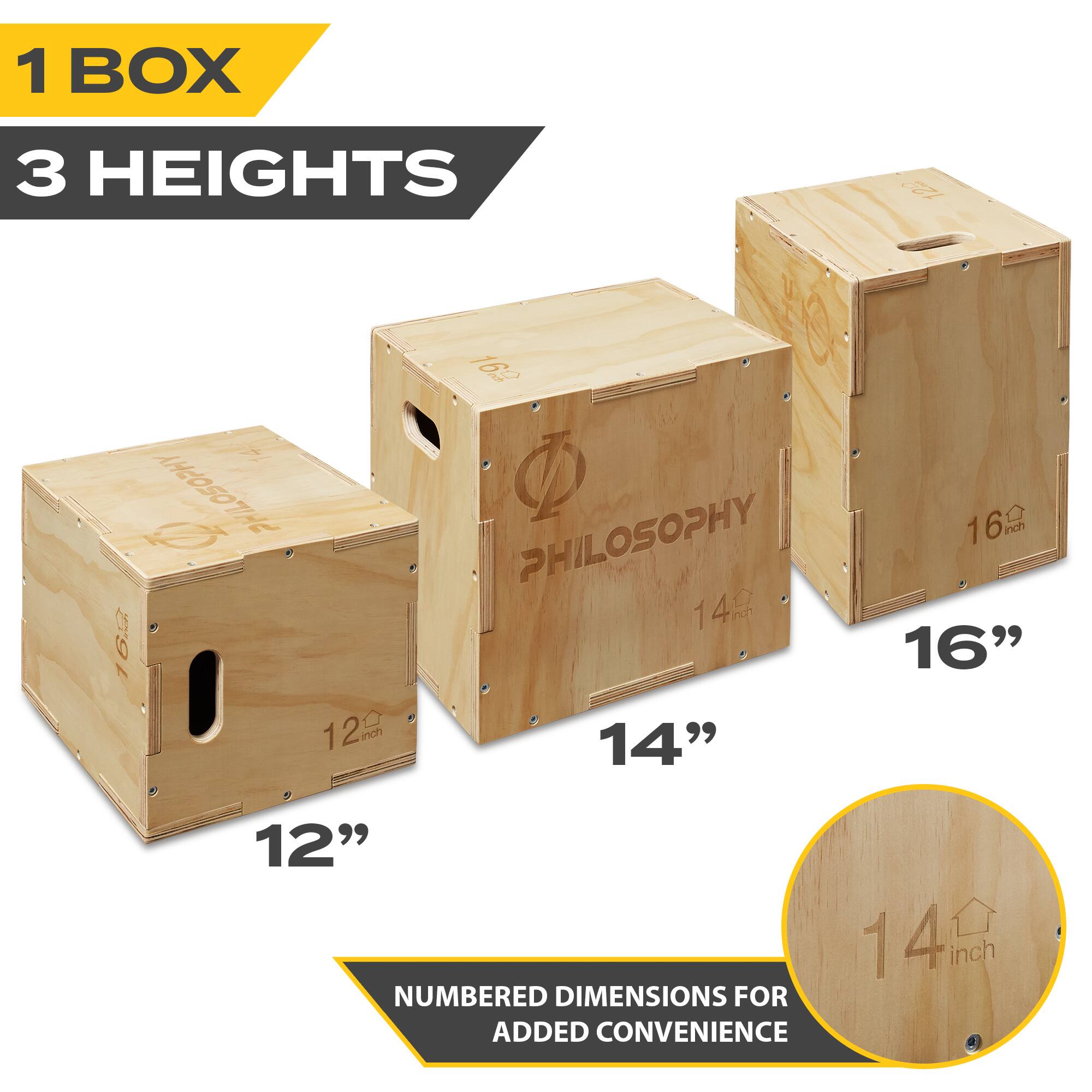 1 BOX  
3 HEIGHTS  

12"  
14"  
16"  

NUMBERED DIMENSIONS FOR ADDED CONVENIENCE