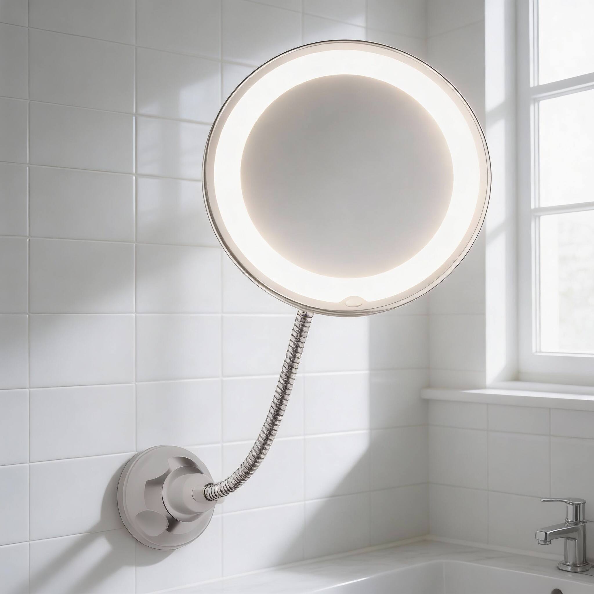 Alt View 2. PO3TICJUNKI3 - 10x Lighted Magnifying Mirror, Flexible Gooseneck, Battery Suction Cup - Default.