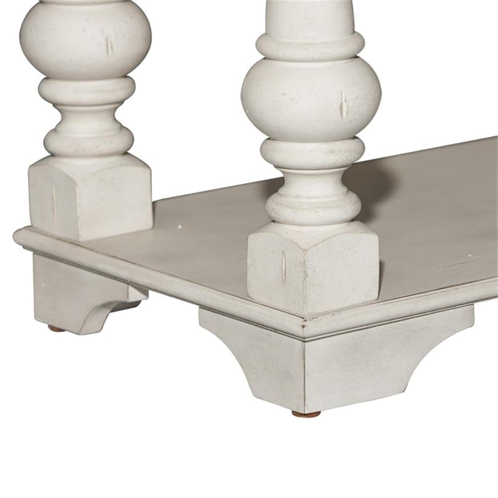 Alt View 4. Liberty Furniture Industries - Morgan Creek Sofa Table in Antique White w/ Wirebrushed Tobacco Accents - White.