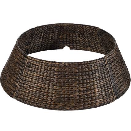 Front. Best Choice Products - Best Choice Products 42in Woven Hyacinth Christmas Tree Collar, Tree Skirt Accessory w/ Cord Cut-Out - Espresso - Espresso – Classic Weave.