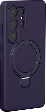 Angle. SaharaCase - Venture Series Silicone Kickstand Case for Samsung Galaxy S25 Ultra - Purple Orchid.