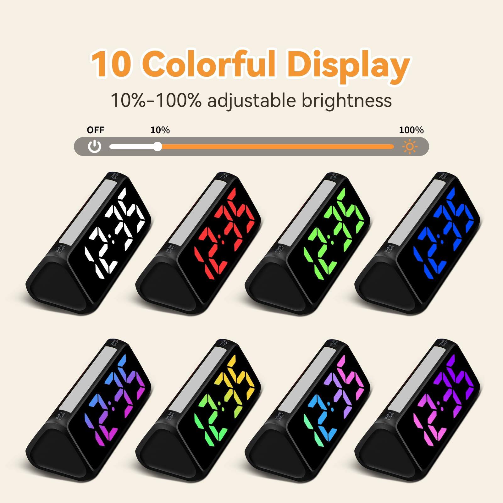 10 Colorful Display  
10%-100% adjustable brightness  
OFF 10% 100%