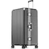 Front. LUGGEX - LUGGEX 32 Inch Checked Luggage Large Trunk Suitcase, 100% PC Hardshell with Aluminum Frame, TSA Lock 8010S - ZX-Core - Charcoal Metallic.