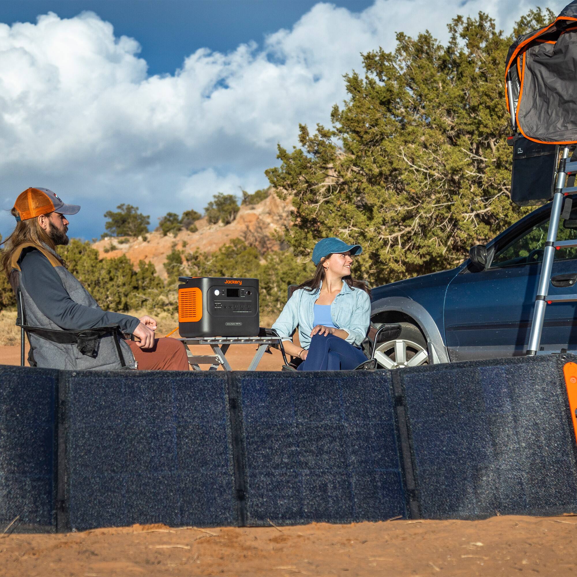 Alt View 6. Jackery - Explorer 1000 Plus Portable Power Station + 200W Solar Panel (Ships in multiple packages) - Black.