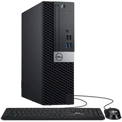 Front. Dell - OptiPlex SFF Desktop Computer PC | Intel Core i5-6th 3.20GHz | 16GB DDR4 RAM | 256GB SSD | KB & Mouse | WiFi |Window11 - Black.