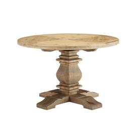 Modway - Column 47" Round Pine Wood Dining Table - Brown