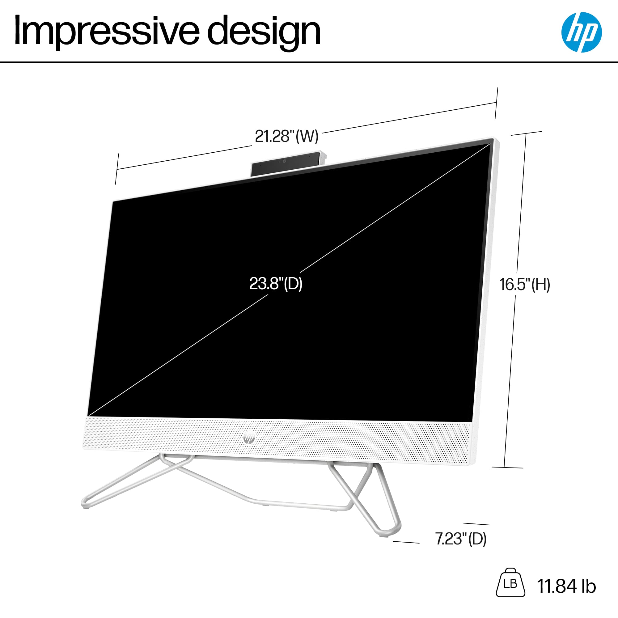 Impressive Design HP 21.28" (W) x 23.8" (D) x 16.5" (H) w 7.23" (D) x 11.84 lb
