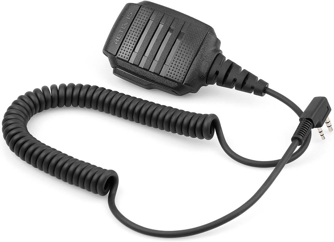 Alt View 5. Retevis - Retevis IP54 Waterproof Walkie Talkie Speaker Mic,2 Pin,1 Pack | for RT22/RT68/RT27/H777/RB26,Compatible with BAOFENG,Sa - Black.