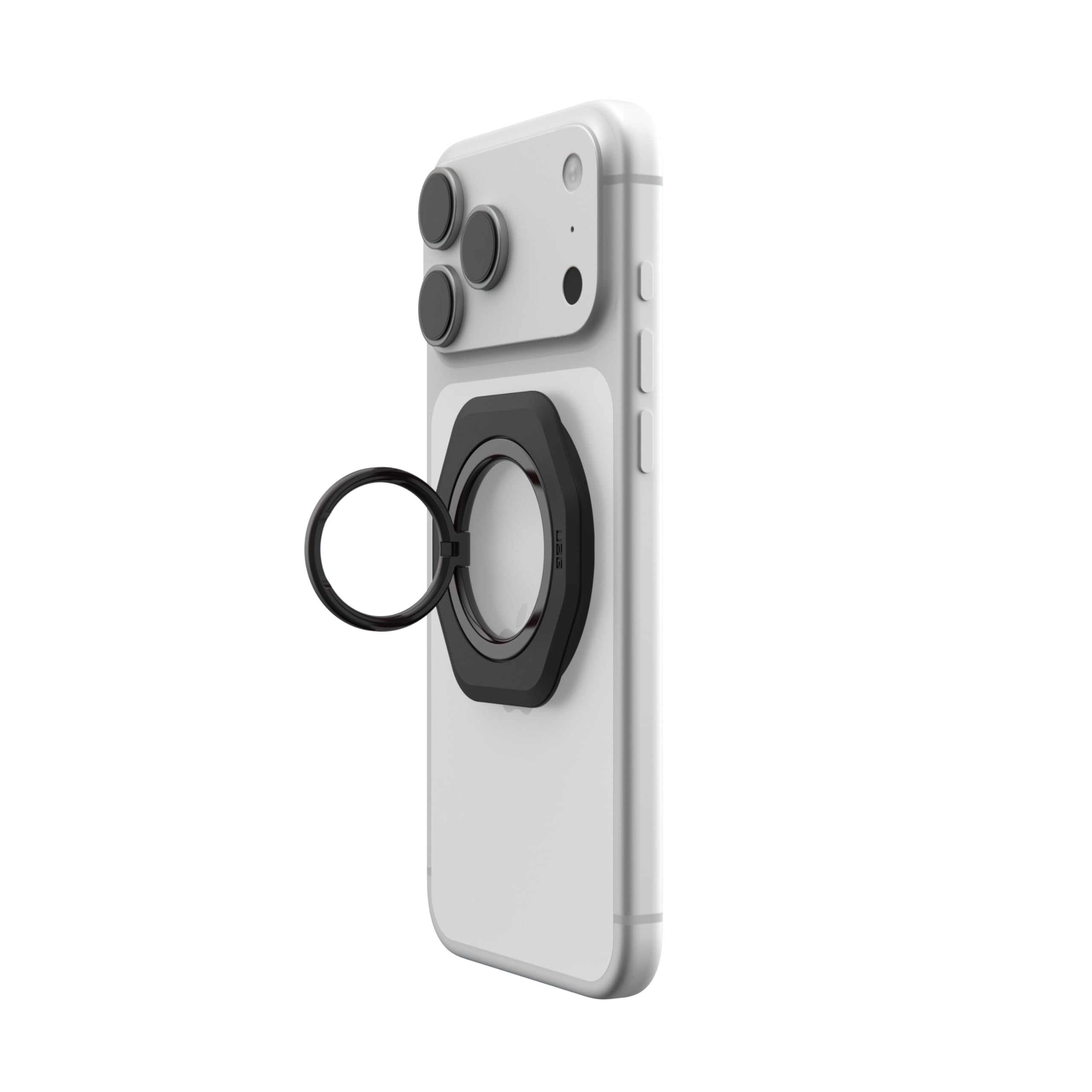 Alt View 4. UAG - Mag Ring Stand LT, Ultra Strong Magnet w/ Multi-Viewing Kickstand, Universal MagSafe Phone Grip & Stand - Black.