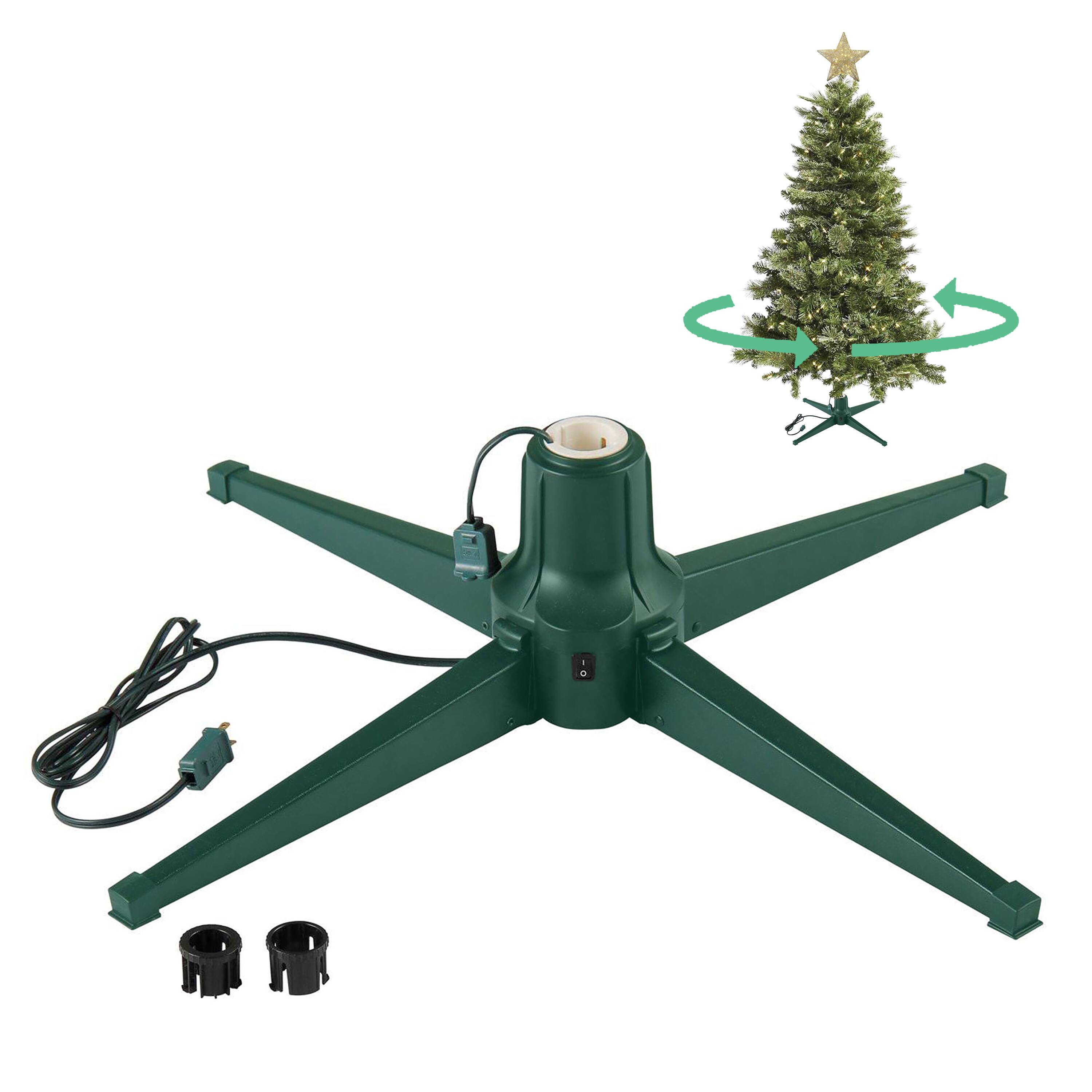 Front. Home Heritage - Home Heritage Metal Rotating Christmas Tree Stand for Holiday Trees Up to 7.5 ft - Black.