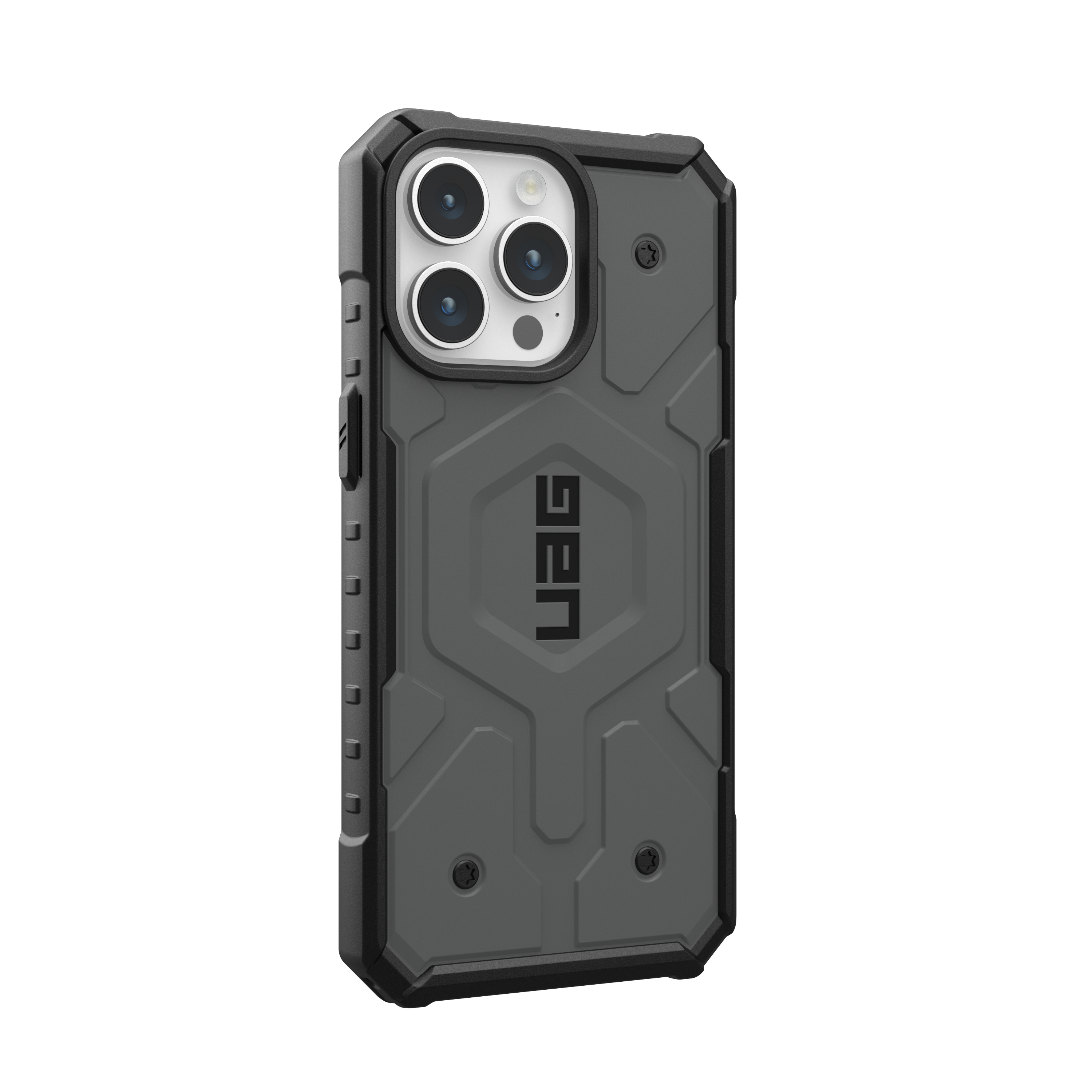 Back. UAG - Pathfinder Series Case with Magsafe for Apple iPhone 15 Pro Max - Silver.