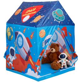 Topteng - Blue Space Theme Play Tent for Kids - Large Playhouse with Sturdy Frame, Indoor & Outdoor Use,Easy Setup Foldable Design