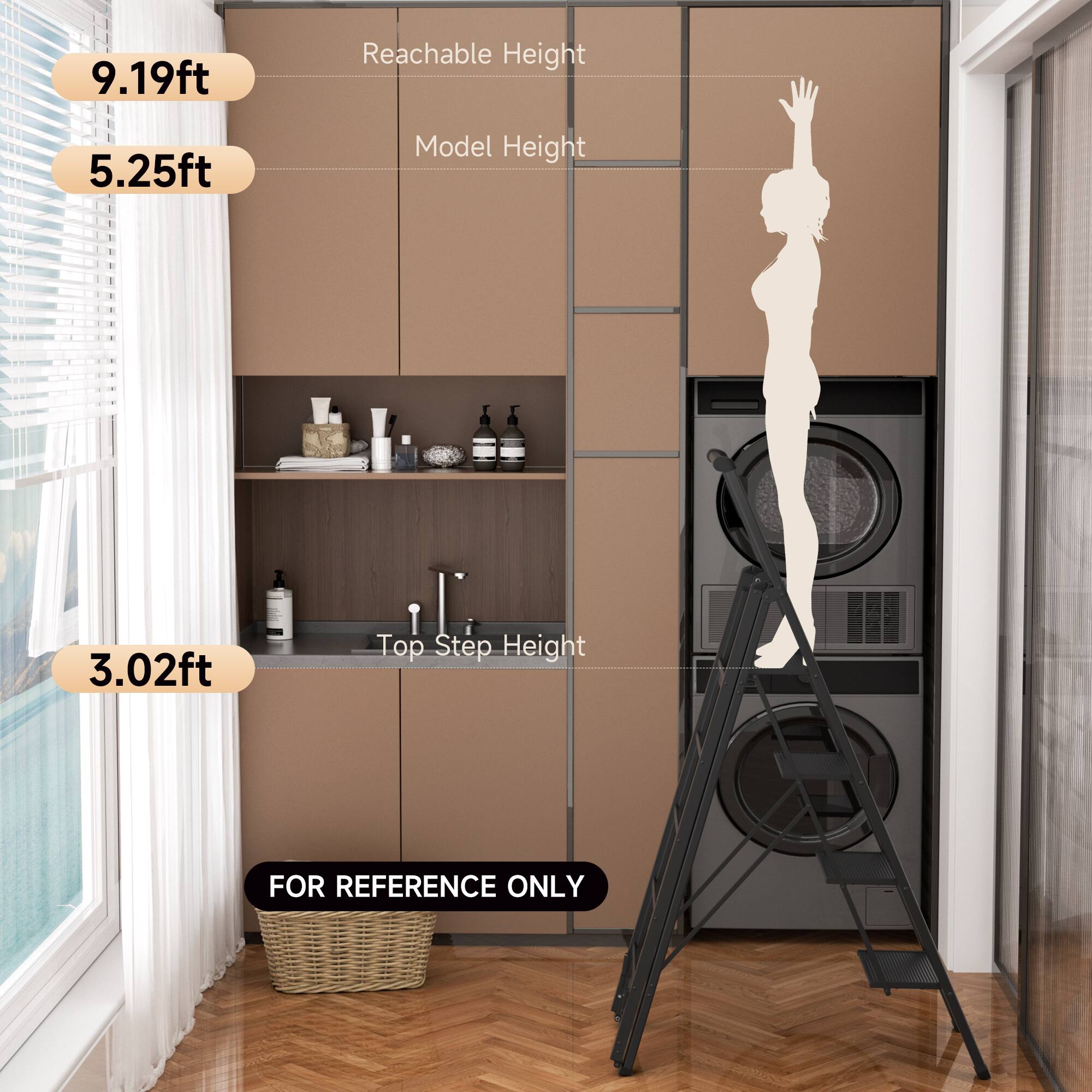 9.19ft Reachable Height  
5.25ft Model Height  
3.02ft Top Step Height  

FOR REFERENCE ONLY