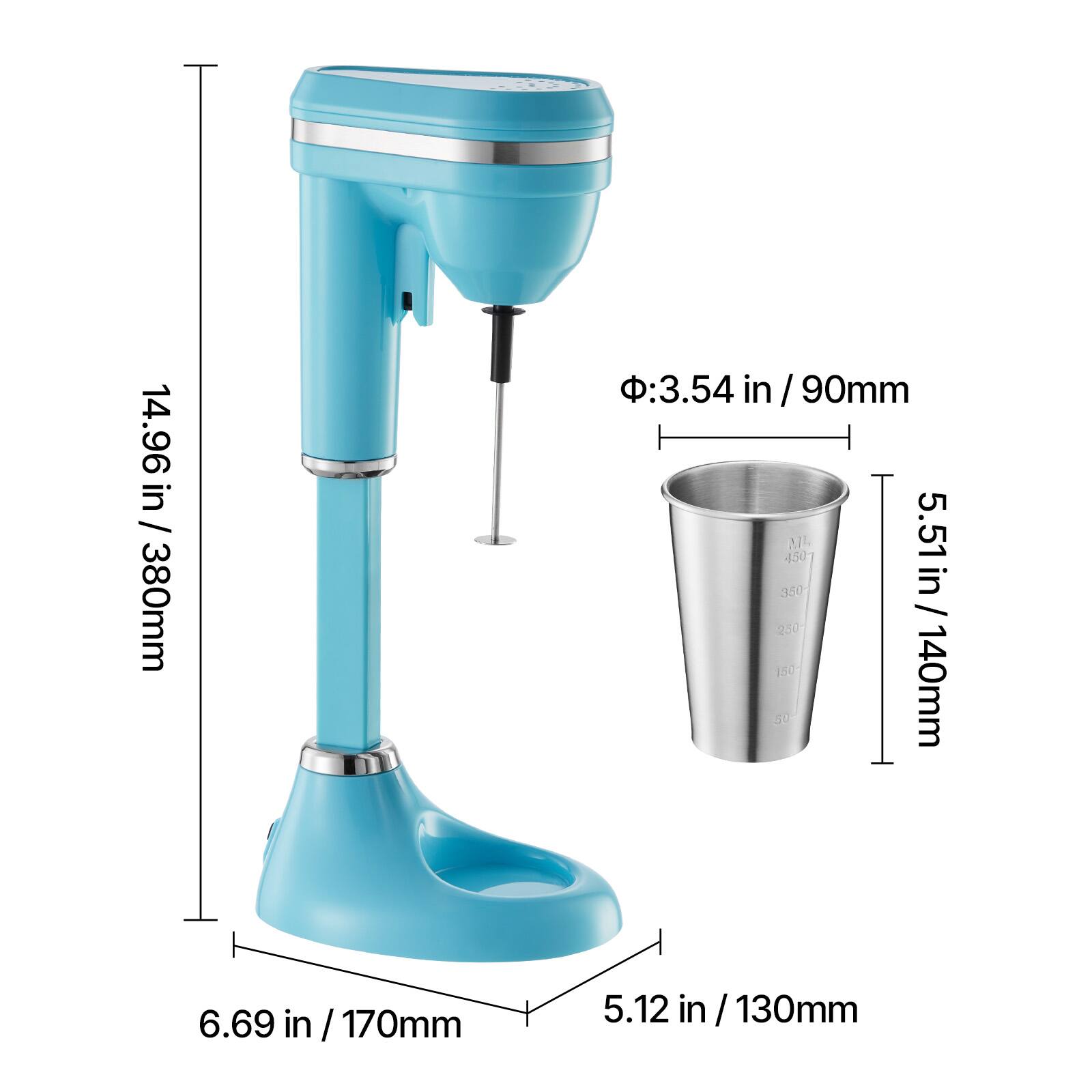 14.96 in / 380mm  
Φ:3.54 in / 90mm  
5.51 in / 140mm  
6.69 in / 170mm  
5.12 in / 130mm
