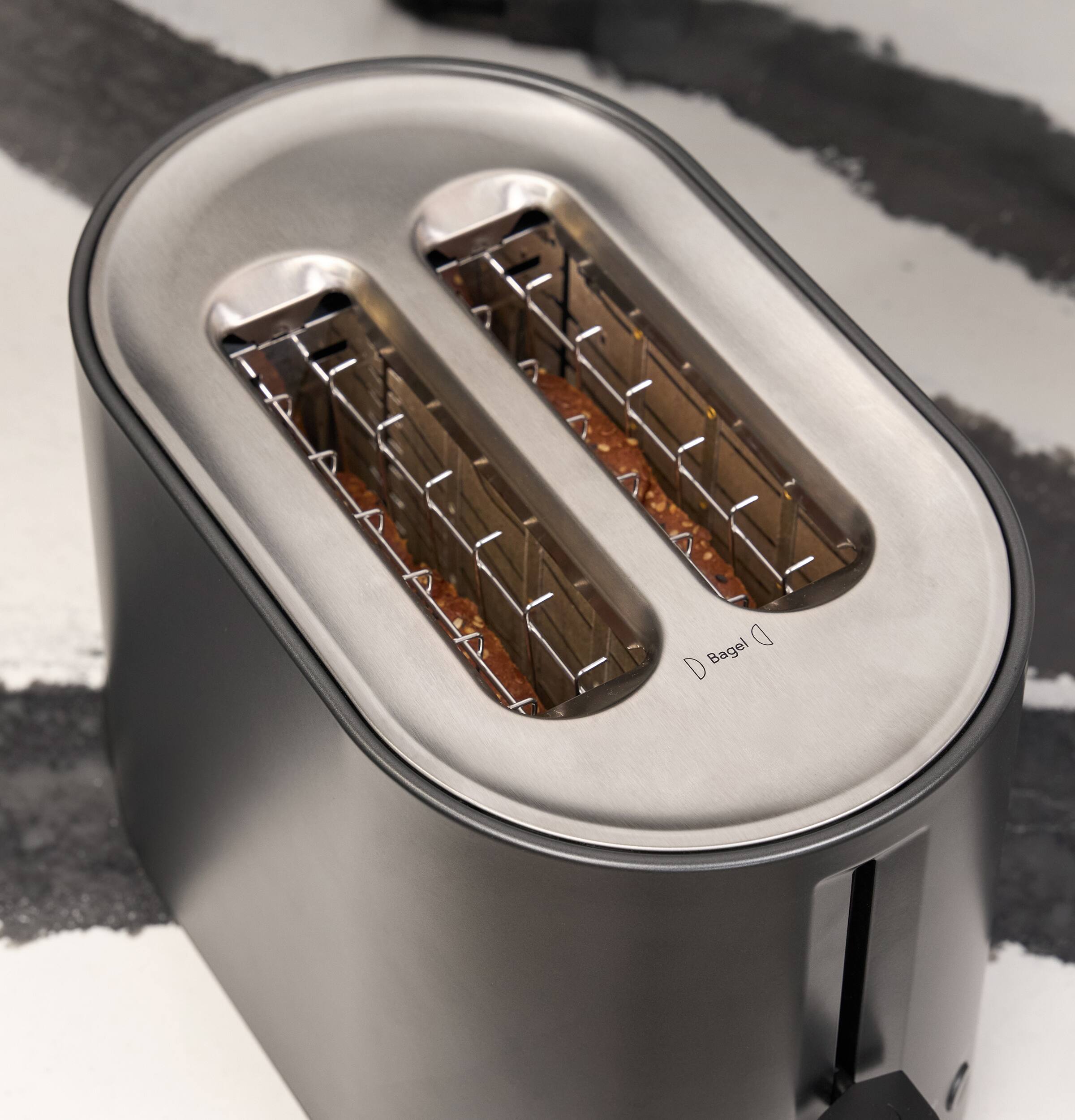 Alt View 16. Café - Express Finish 2-Slice Toaster with Extra Wide Slots and 4 Preset Toasting Functions - Matte Black.