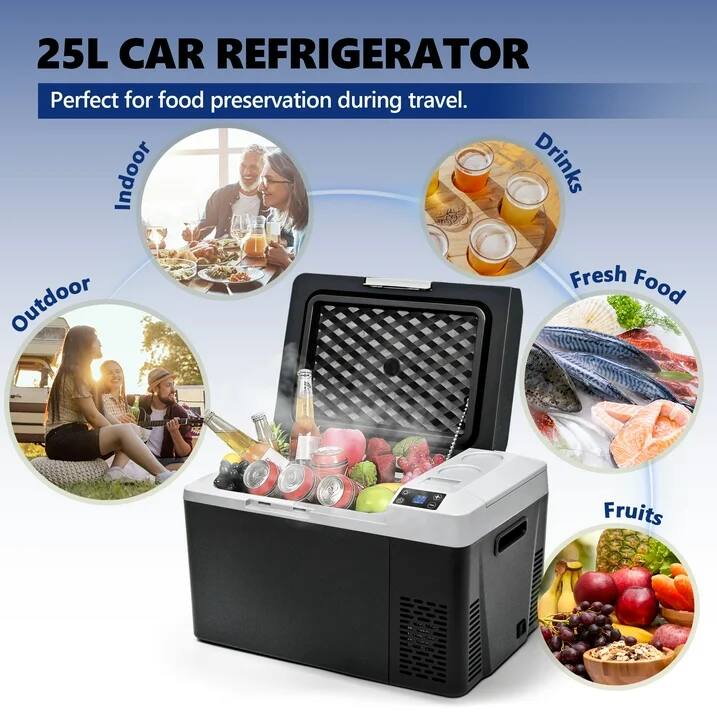 25L CAR REFRIGERATOR Perfect for food preservation during travel. Indoor Outdoor Drinks Fresh Food Fruits