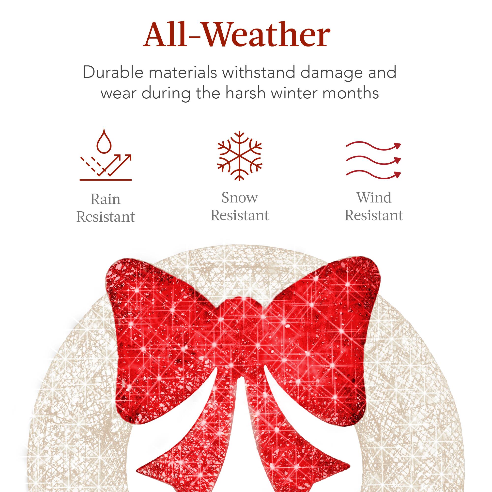 All-Weather

Durable materials withstand damage and wear during the harsh winter months

Rain Resistant  
Snow Resistant  
Wind Resistant