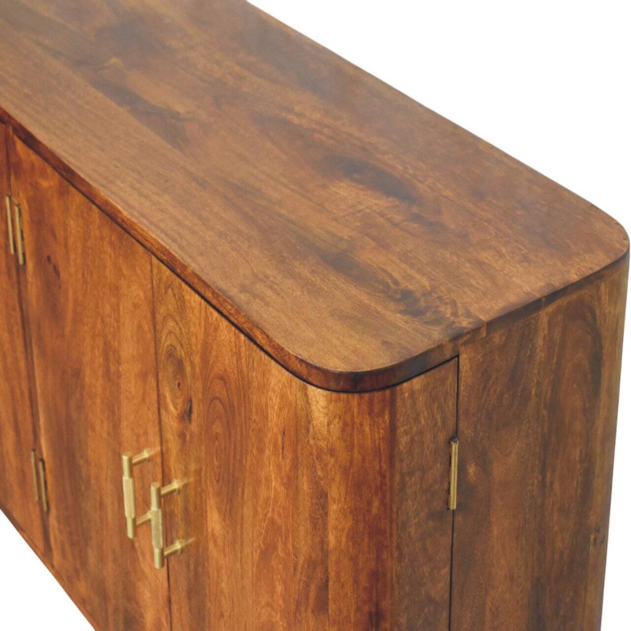 Alt View 2. Artisan Furniture - Artisan Furniture Solid Wood Linden Sideboard, 4 Doors, Dark Brown - Dark Brown.