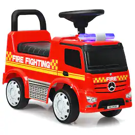 Costway - Kids Ride On Fire Engine Licensed Mercedes Benz Push and Ride Racer For Kids Aged Over 3 Years - Red