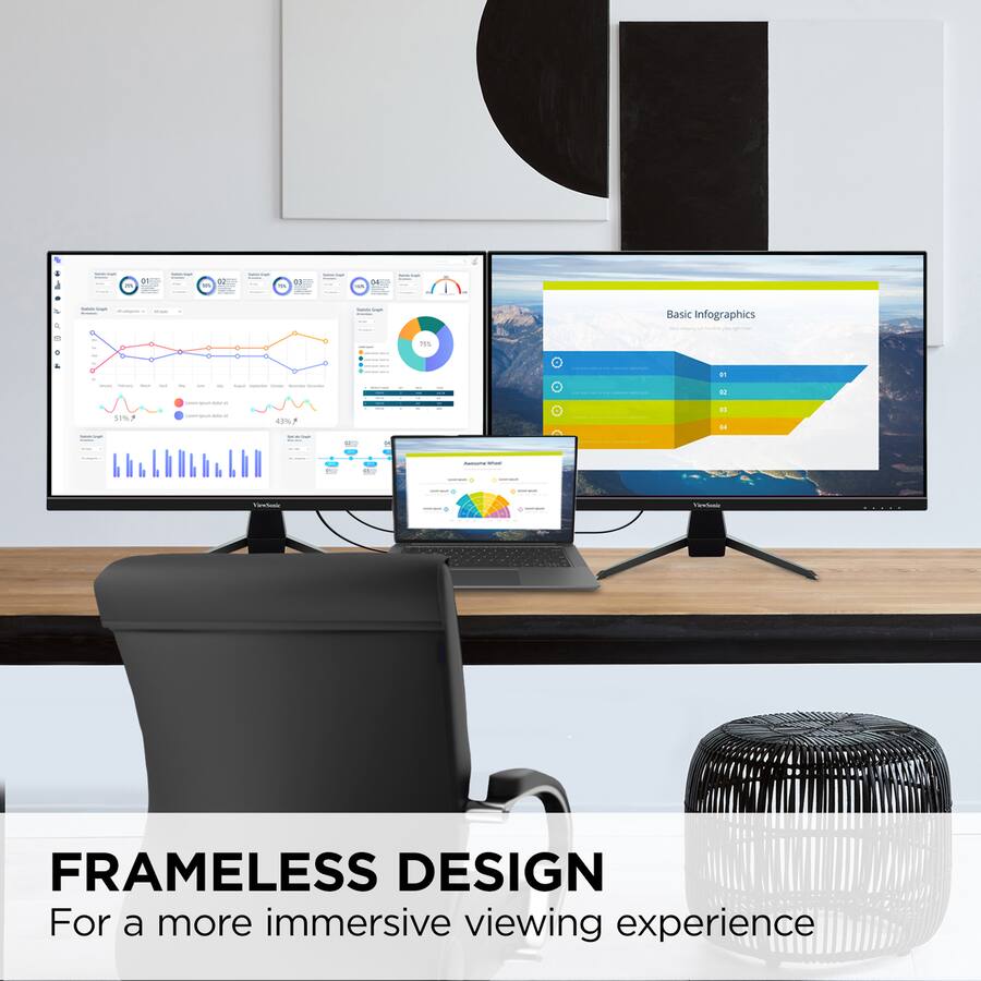 ViewSonic VX2767U 2K 27" IPS LCD QHD Monitor (USB C, HDMI, Display Port ...