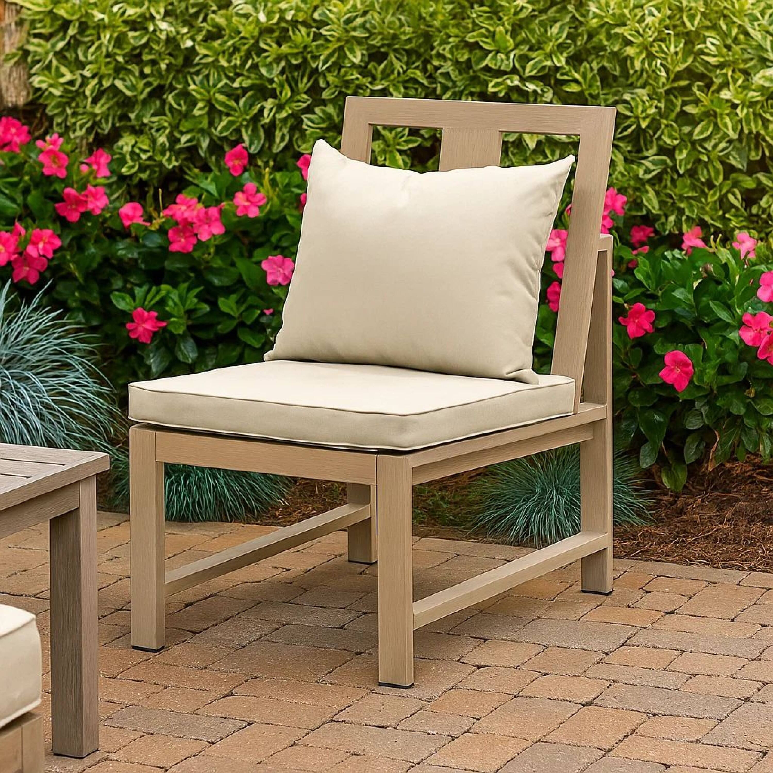 Alt View 7. Manhattan Lane - Beli Outdoor Side Chair Set of 2, Washable Beige Covers - Natural Brown, Beige.
