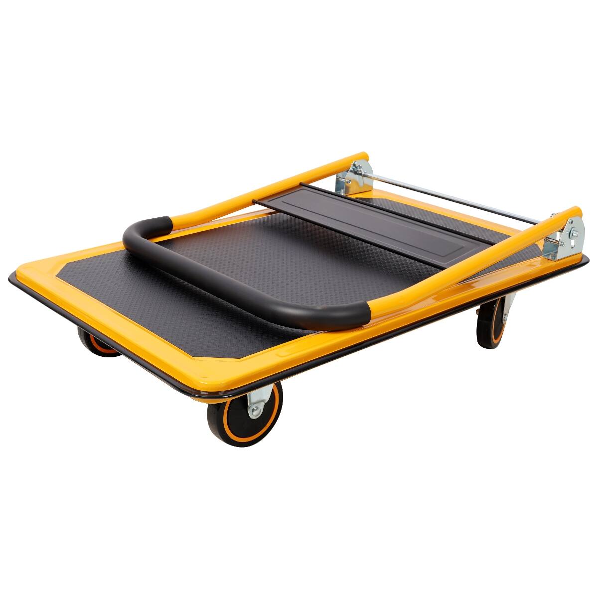 Alt View 3. Ropilly - Ropilly Folding Platform Truck, 660 lb Capacity Platform Cart with Steel Deck, Fold Flat Handle, Yellow - Yellow.