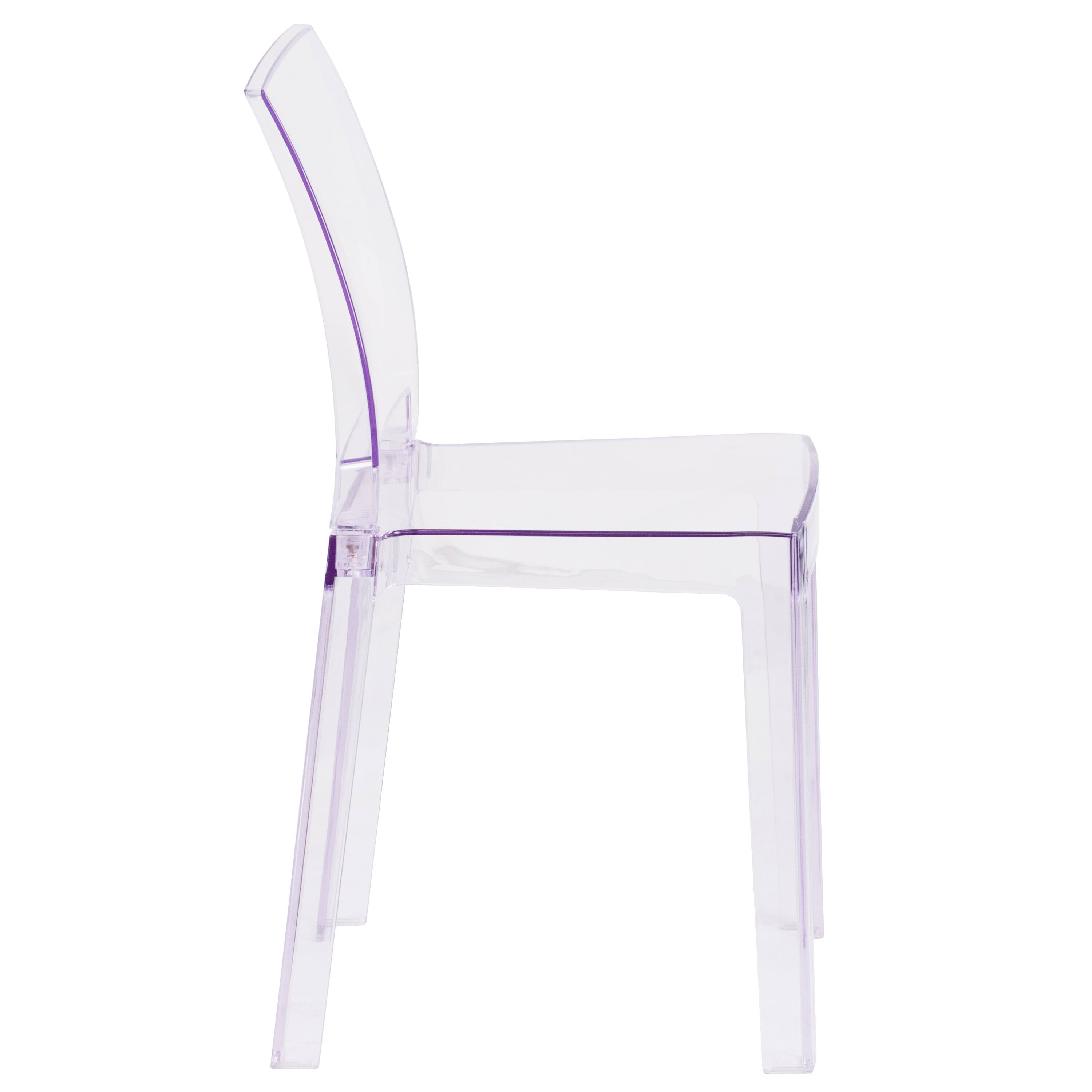 Alt View 6. Emma + Oliver - Ghost Chair with Square Back - Transparent Crystal.