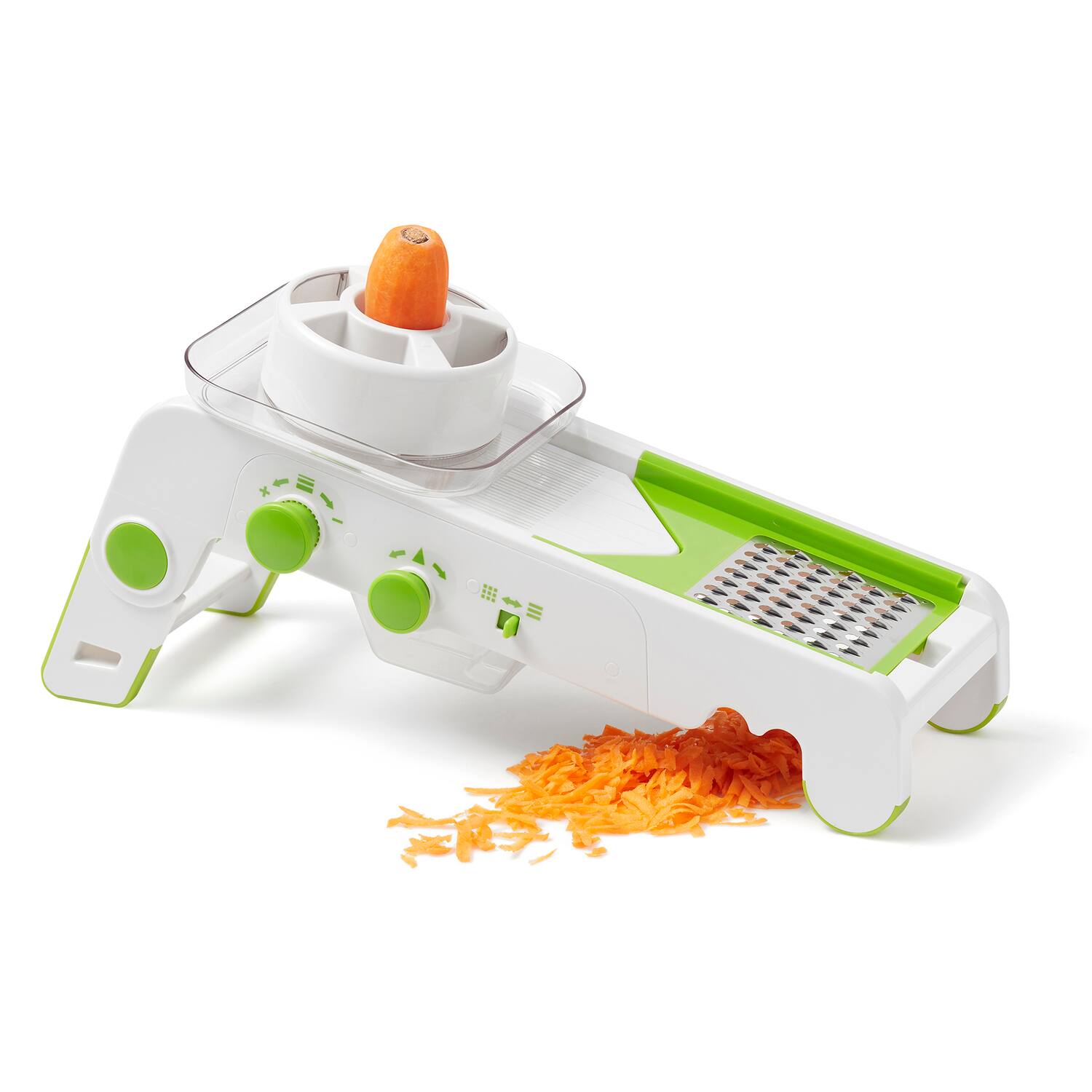 Alt View 1. Starfrit - Cubing Pro Mandoline Slicer with Storage Box - White/Green.