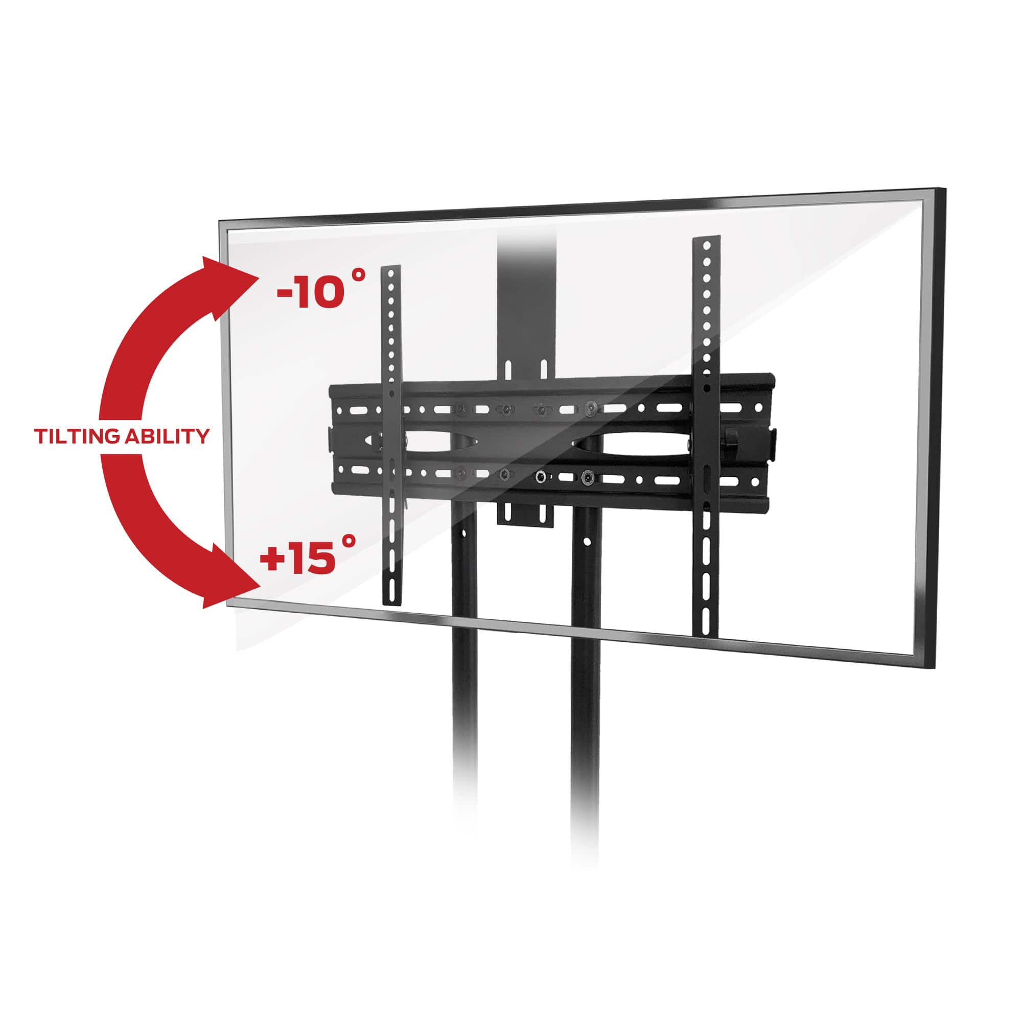 Xtreme - 32-80 inch Rolling TV Stand, Adjustable Tilt, Television Sizes 32-80 inch, Wheels with lock - Black