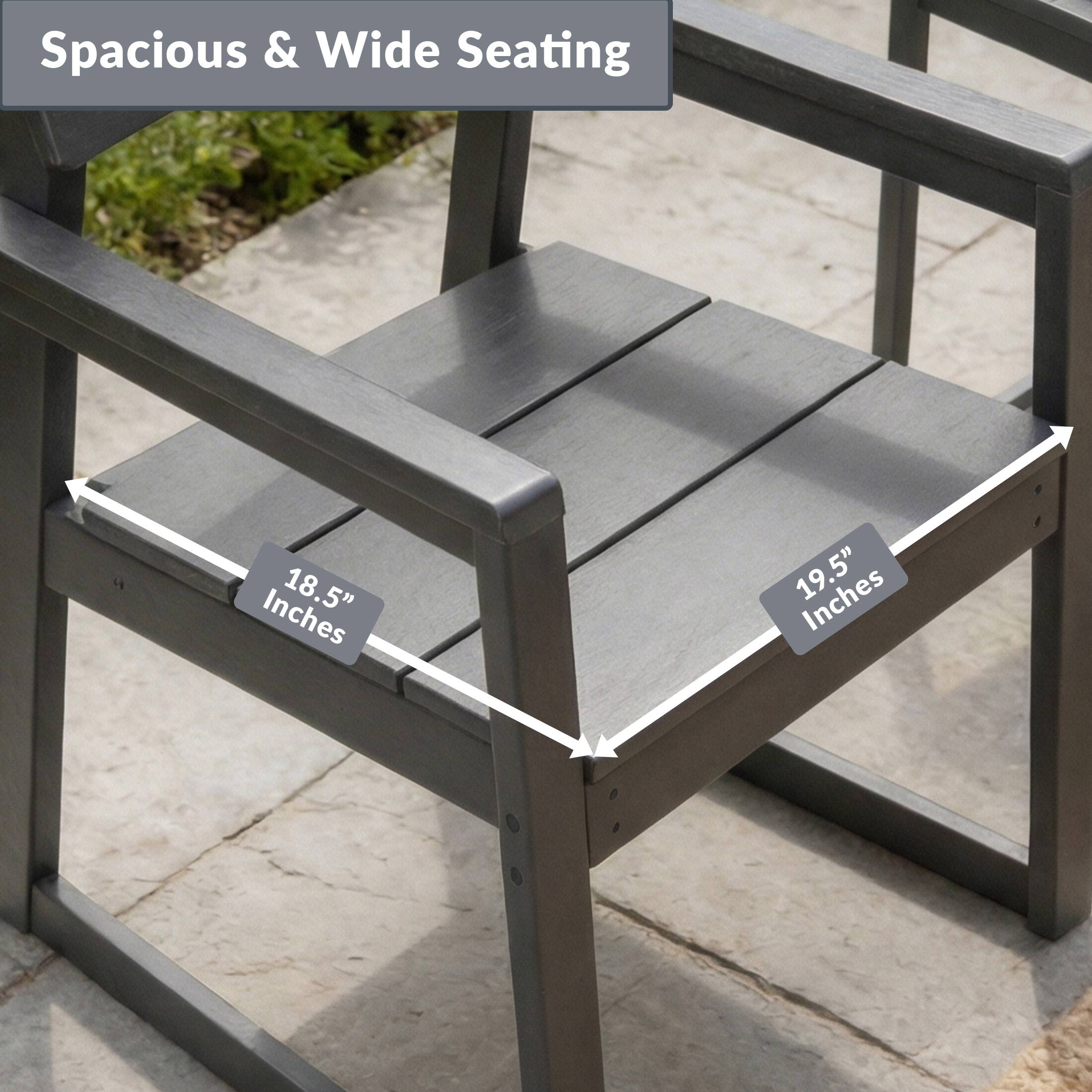 Spacious & Wide Seating  
18.5" Inches  
19.5" Inches