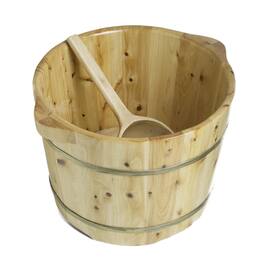Alfi - Round Wooden Cedar Foot Soaking Tub - Natural Wood