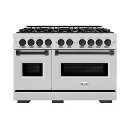 ZLINE - Autograph Edition 48" Classic Gas Range w/ 8 Burners & Matte Black Accents (CGRZ-48-MB) - Stainless Steel