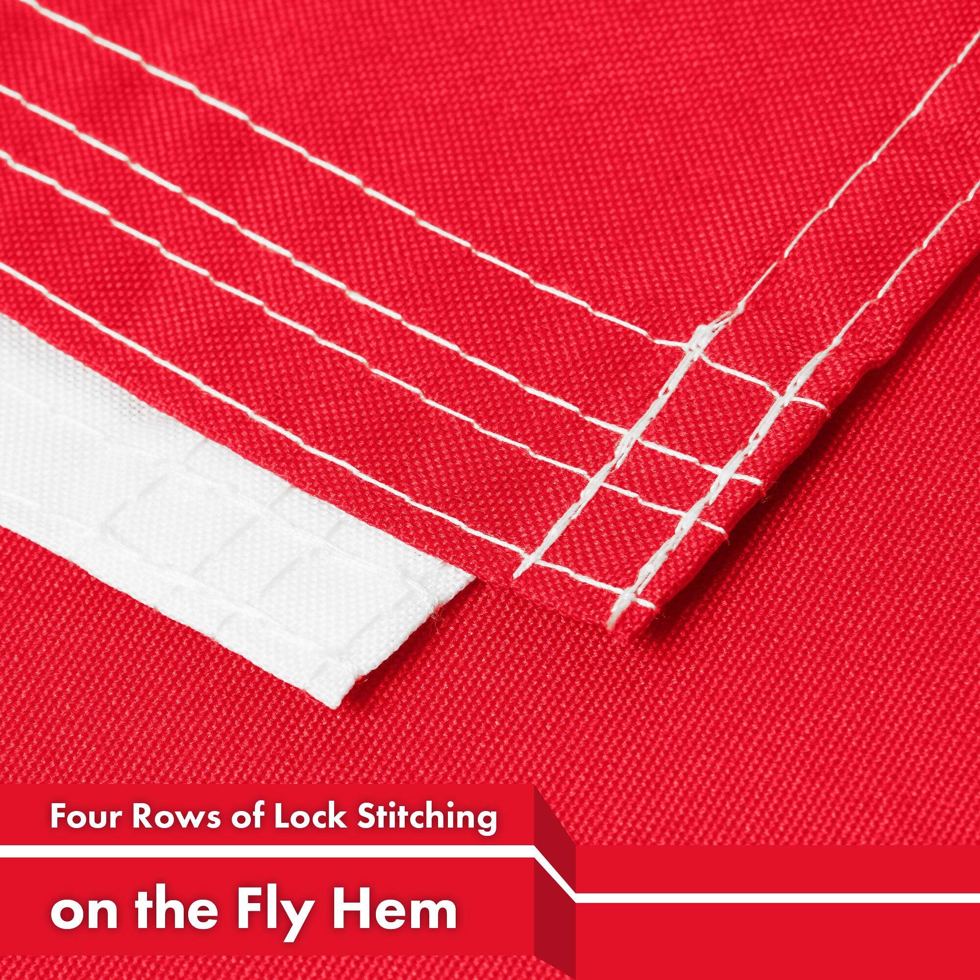 Four Rows of Lock Stitching on the Fly Hem