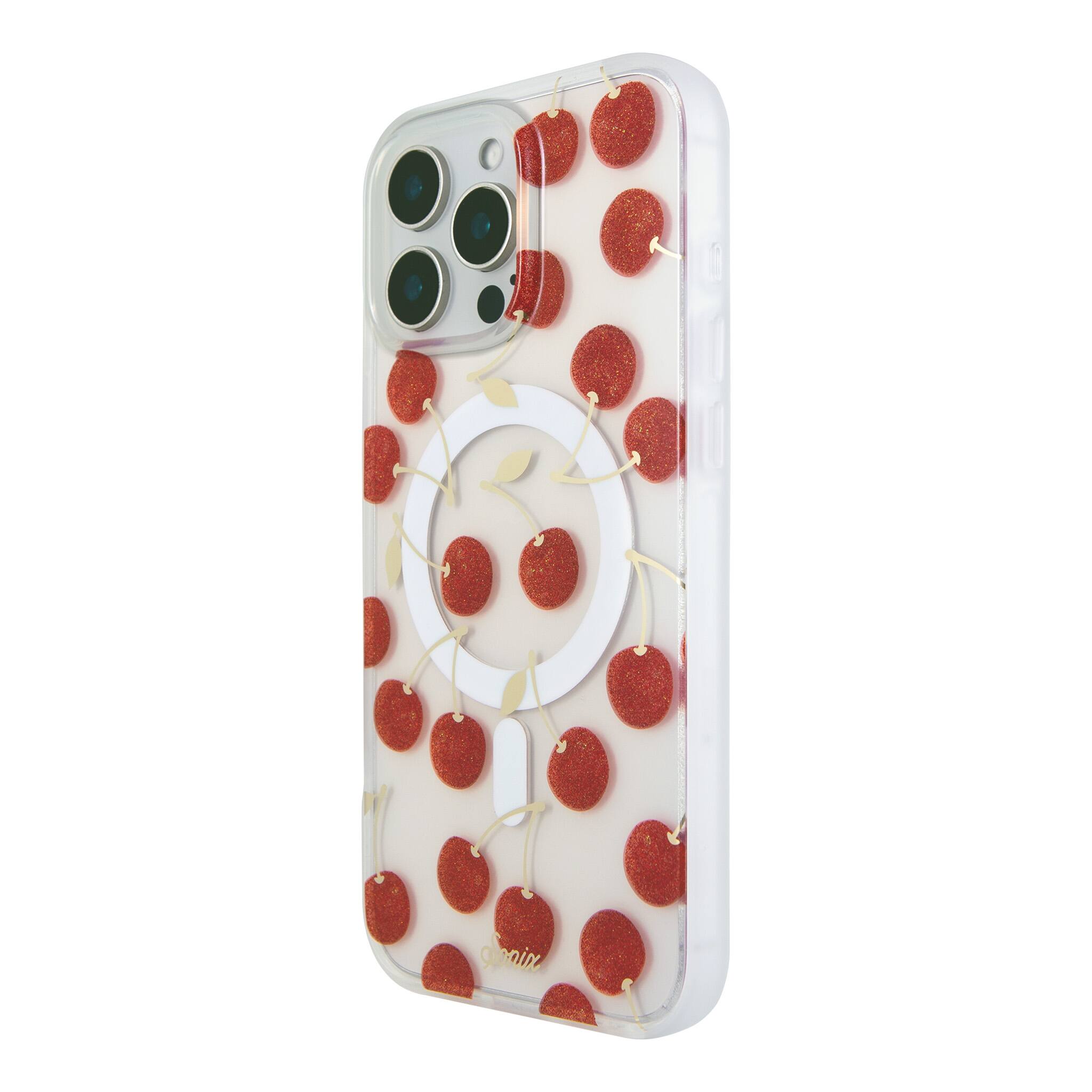 Left. Sonix - Sonix iPhone 16 Pro Max Case with MagSafe - Cherry On Top: Fruit Pattern TPU Cover - Cherry On Top.