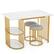 Alt View 17. Costway - 3 Piece Dining Table Set w/ 2 Stools 2-tier Storage Shelf Upholstered Seat - White and Gold.