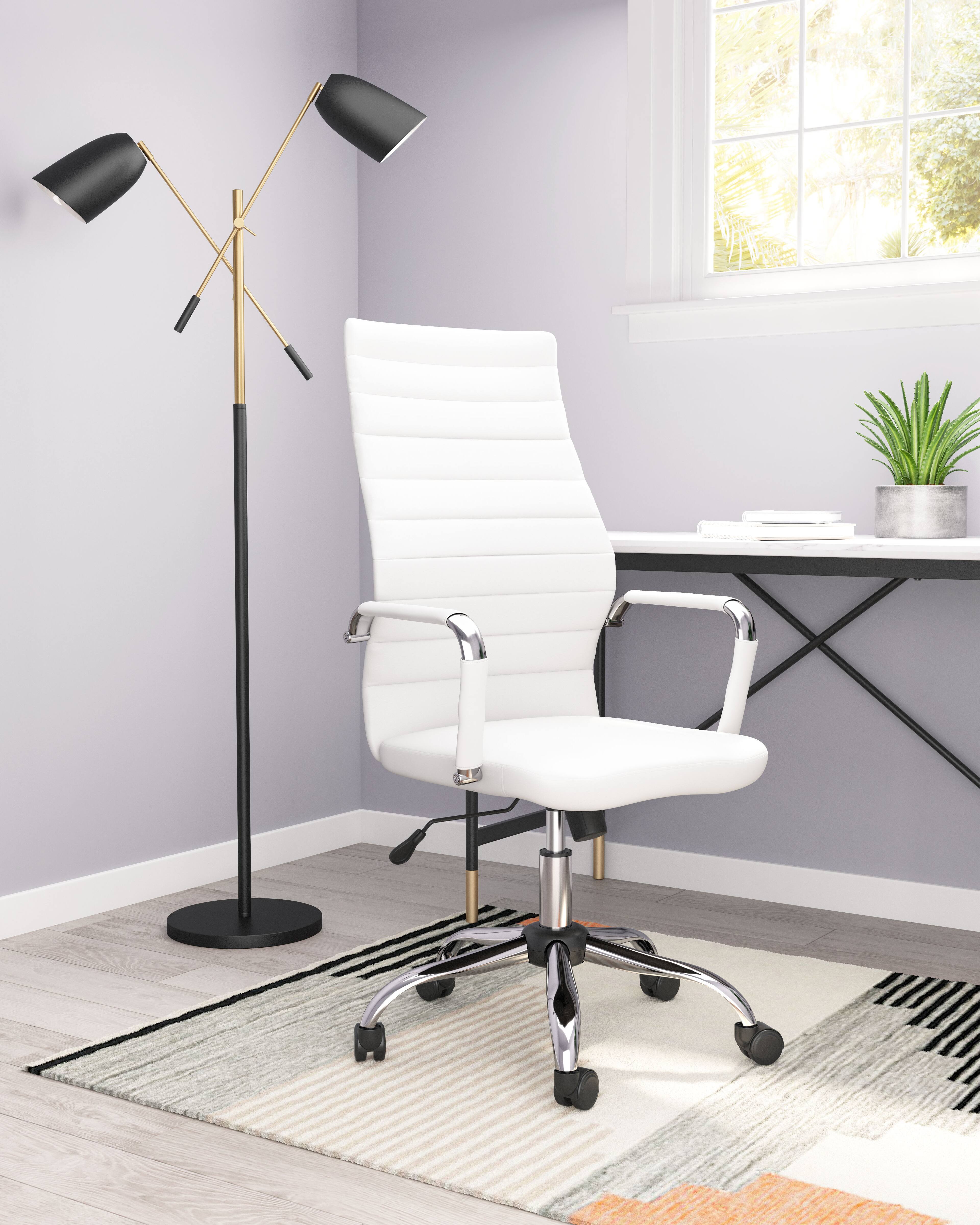 Angle. Hivvago - Primero Office Chair White - White.