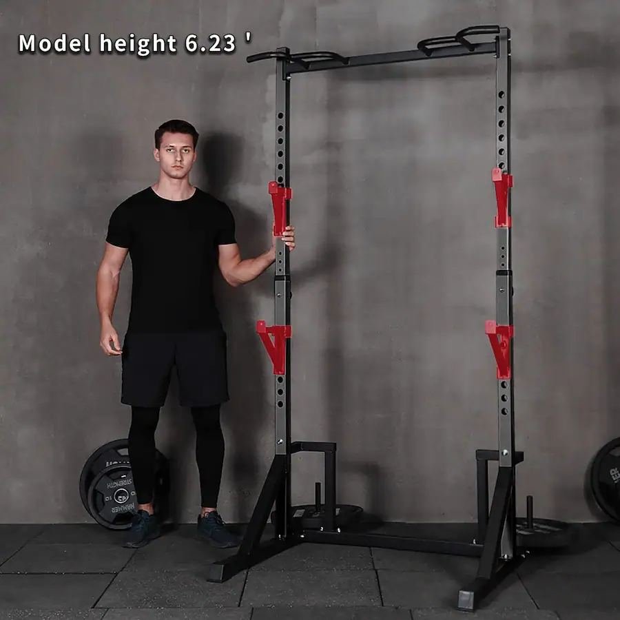 KERDOM Height Adjustable Power Rack with Pull up Bar Muscles Trainer ...