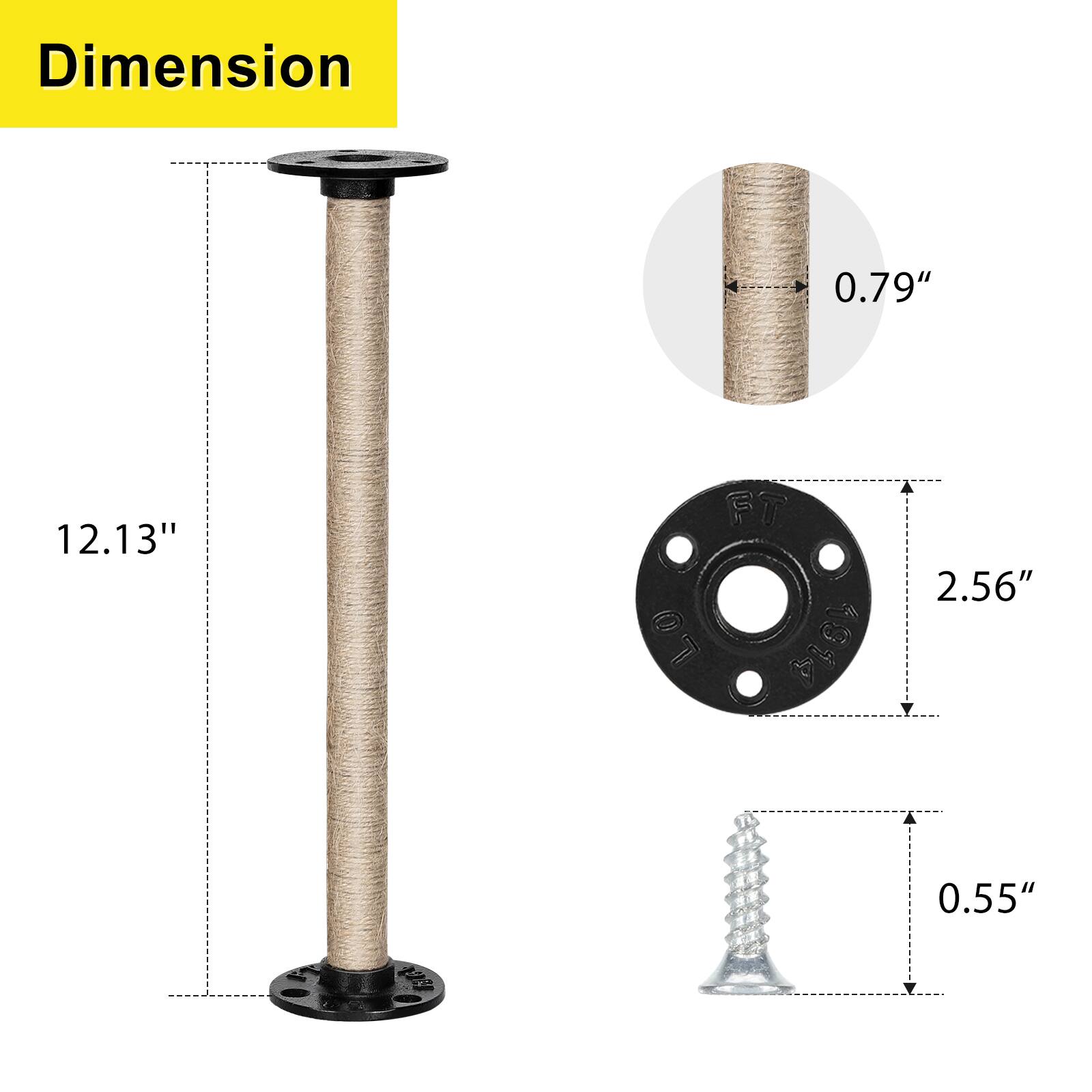 Dimension  
0.79"  
12.13"  
2.56"  
0.55"