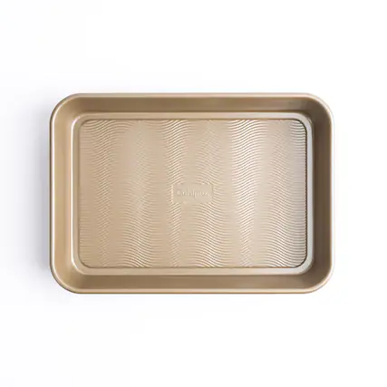 Front. Cuisipro - 13.5 x 9.5-Inch Rectangular Steel Nonstick Roasting Pan - Brown.