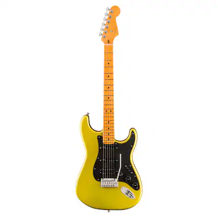 Front. Fender - Fender Limited Edition American Ultra II Stratocaster HSS (Graffiti Yellow).
