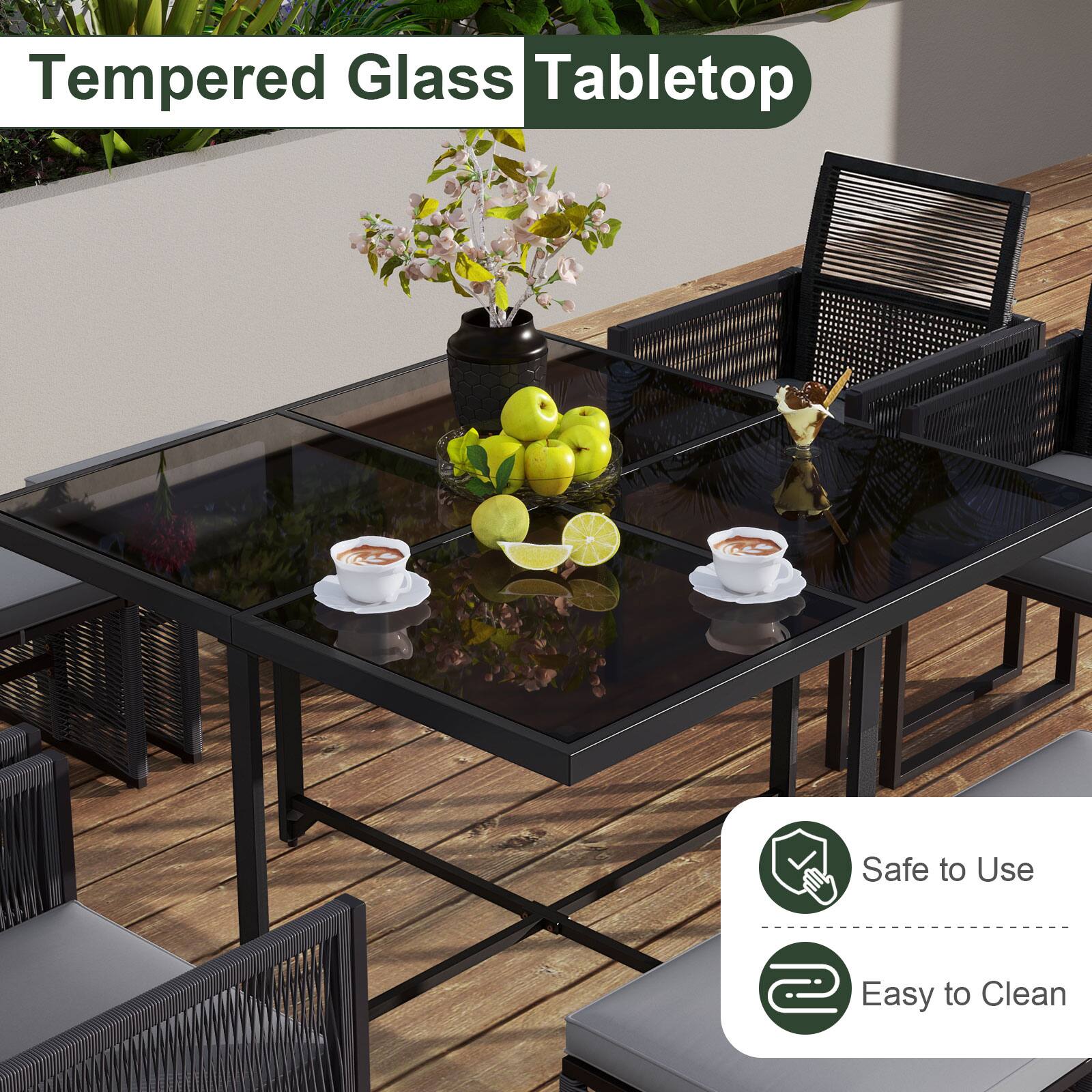 Tempered Glass Tabletop

Safe to Use

Easy to Clean