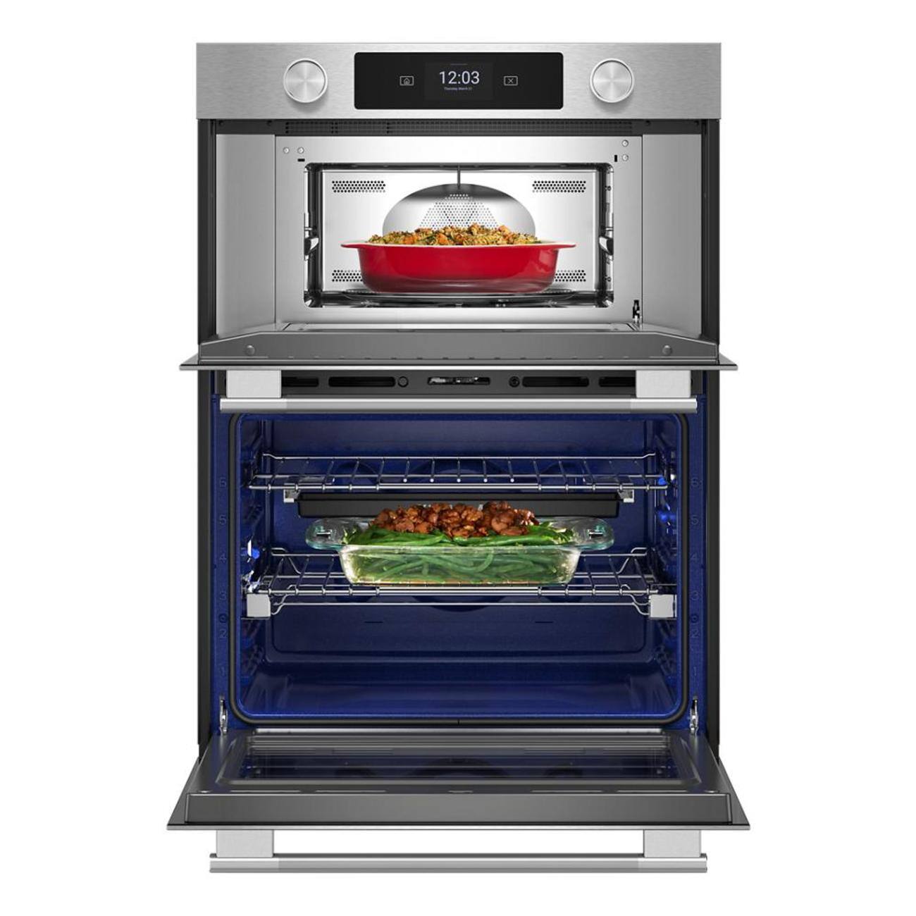 Alt View 1. KitchenAid - 30-inch Smart Built-In Electric Double Wall Combination with Microwave and Assisted Cooking Modes - PrintShield Stainless.