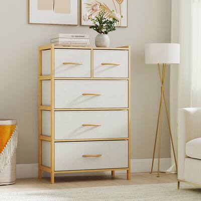 Gymax 5 Drawer Bamboo Chest of Drawers Storage Organizer Unit for Gymax 5 Drawer Bamboo Chest of Drawers Storage Organizer Unit for