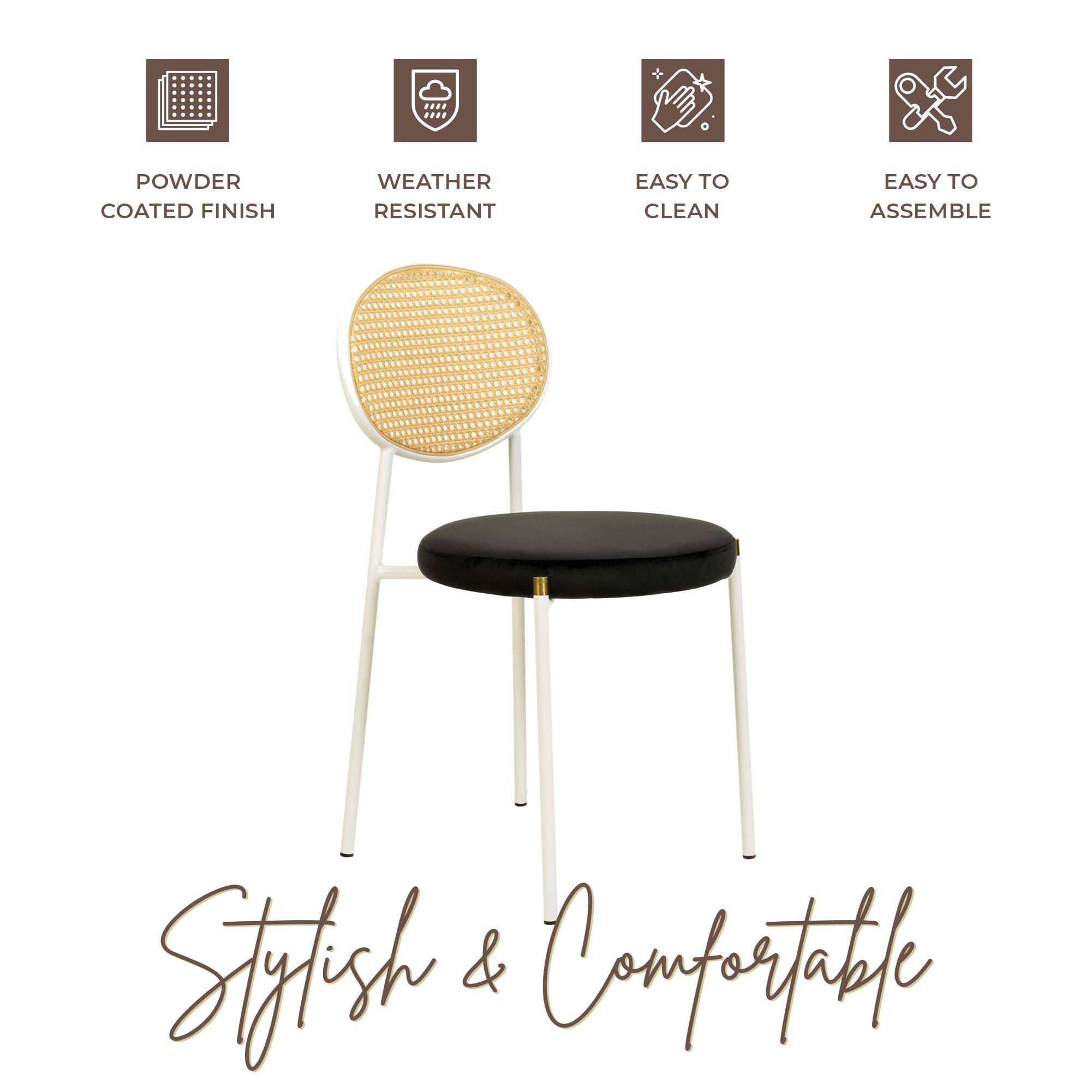POWDER COATED FINISH  
WEATHER RESISTANT  
EASY TO CLEAN  
EASY TO ASSEMBLE  

Stylish & Comfortable