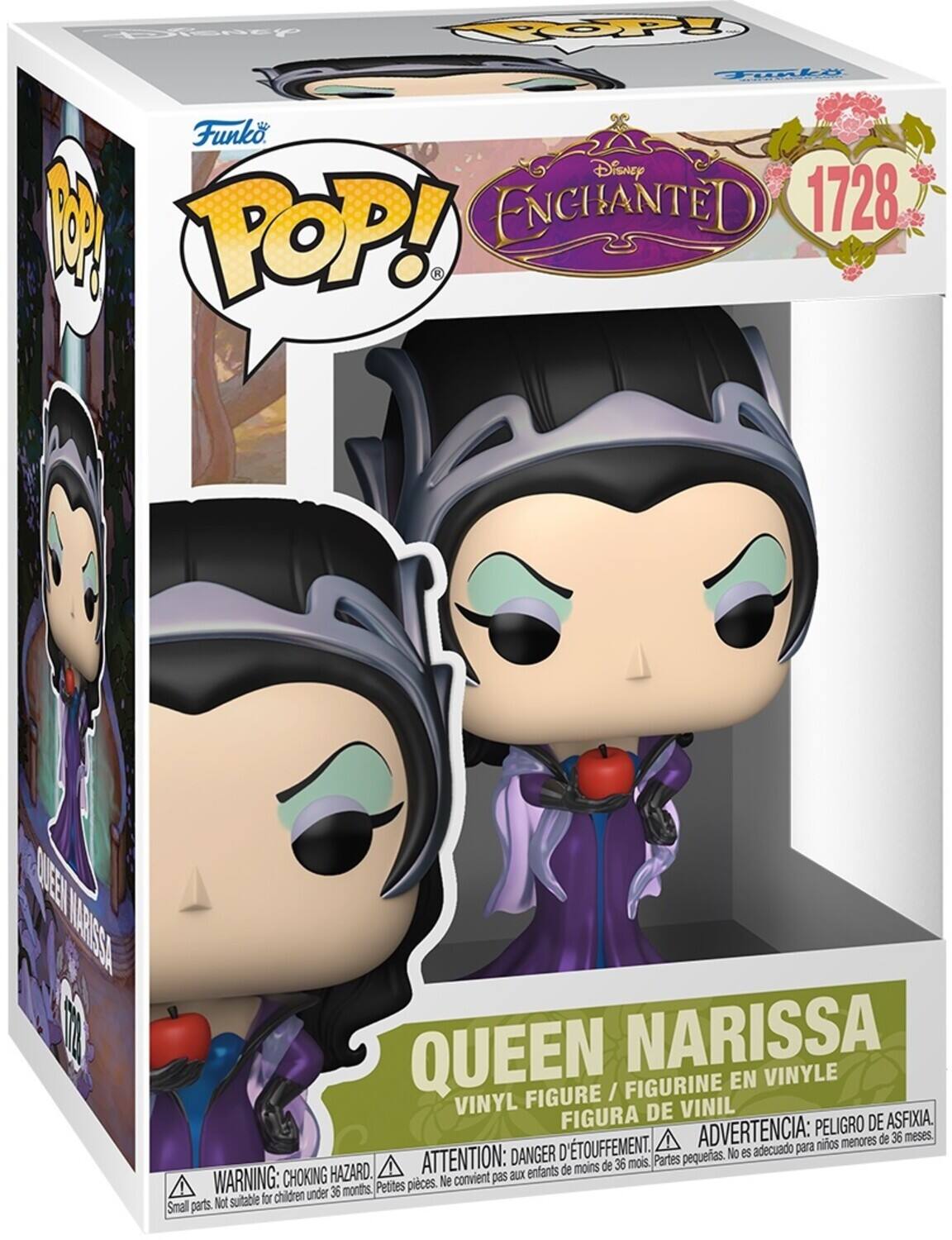 Funko POP! Disney ENCHANTED 1728 POP! UBEE QUEEN NARISSA VINYLE FIGURINE EN VINYL DE VINIL FIGURA PELIGRO DE ASFIXIA. D'TOUFFEMENT. ADVERTENCIA: para niños menores de 36 meses. DANGER petites. No es adecuado HAZARD. ATTENTION: aux enfants de moins de 36 mois. Partes WARNING: CHOKING Petites pieces. Ne convient pas children under 36 months. Not suitable for Small parts.