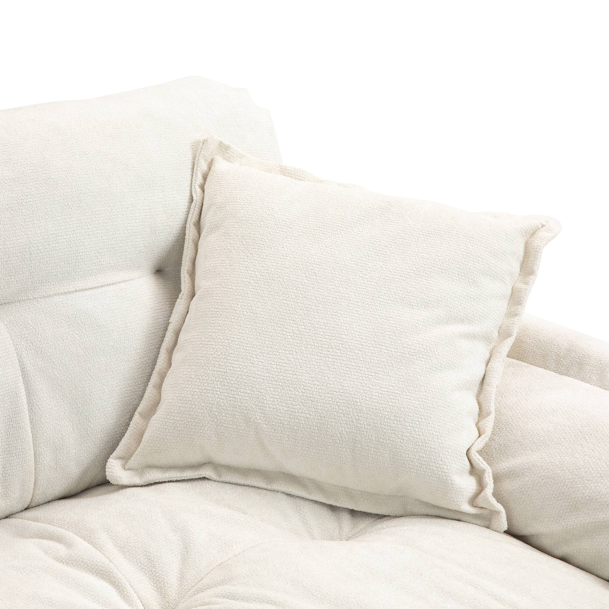 Alt View 8. Tiramisubest - 84"Chenille Sofa,Loveseat Deep Seat Sofa Couch with Pillows & Memory Foam for Living Room,Apartment,Office Lounge-Beige - Beige.