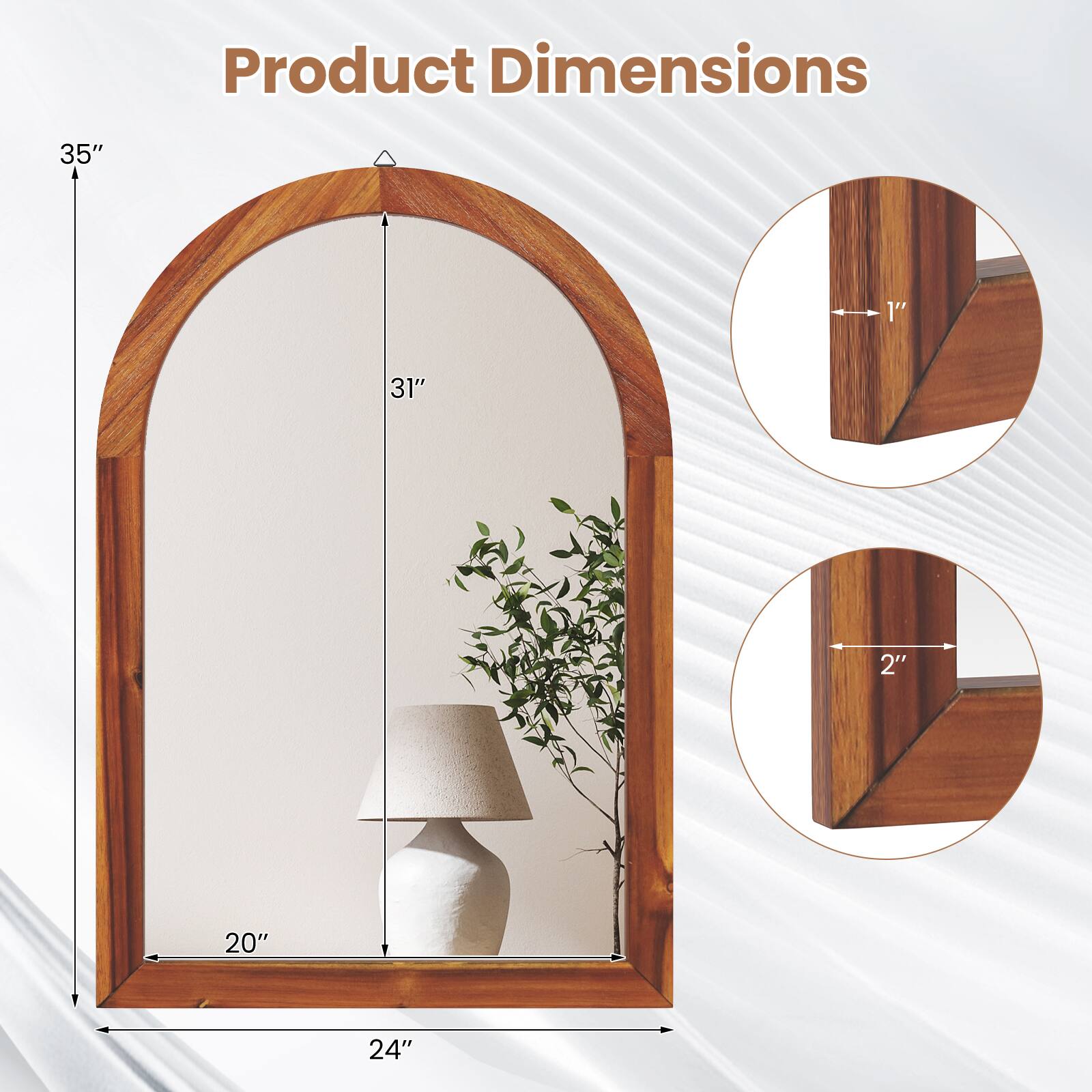 Product Dimensions  
35" x 31" x 20" x 24"  
1" x 2"