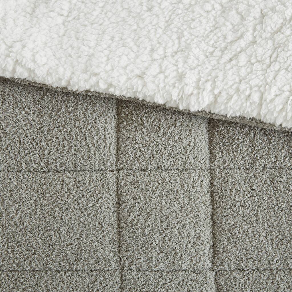 Alt View 5. Gracie Mills - Gracie Mills 3-PC Monaco Sherpa Reverse Comforter Set - Grey.