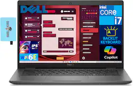 Dell - Latitude 3450 Laptop 14.0 FHD (Intel i7-1355U, 32GB DDR5, 1TB PCIe SSD, Intel Iris Xe, Win 11 Pro) w/USB Hub - Soft Charcoal